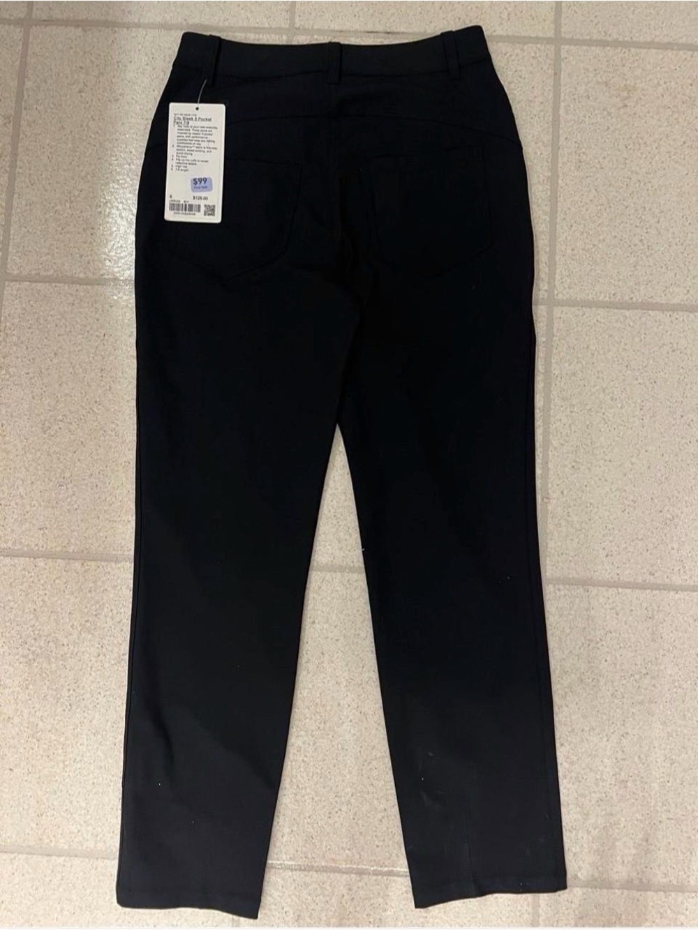 Lululemon City Sleek 5 Pocket 7/8 Pants Cropped Black Size 6